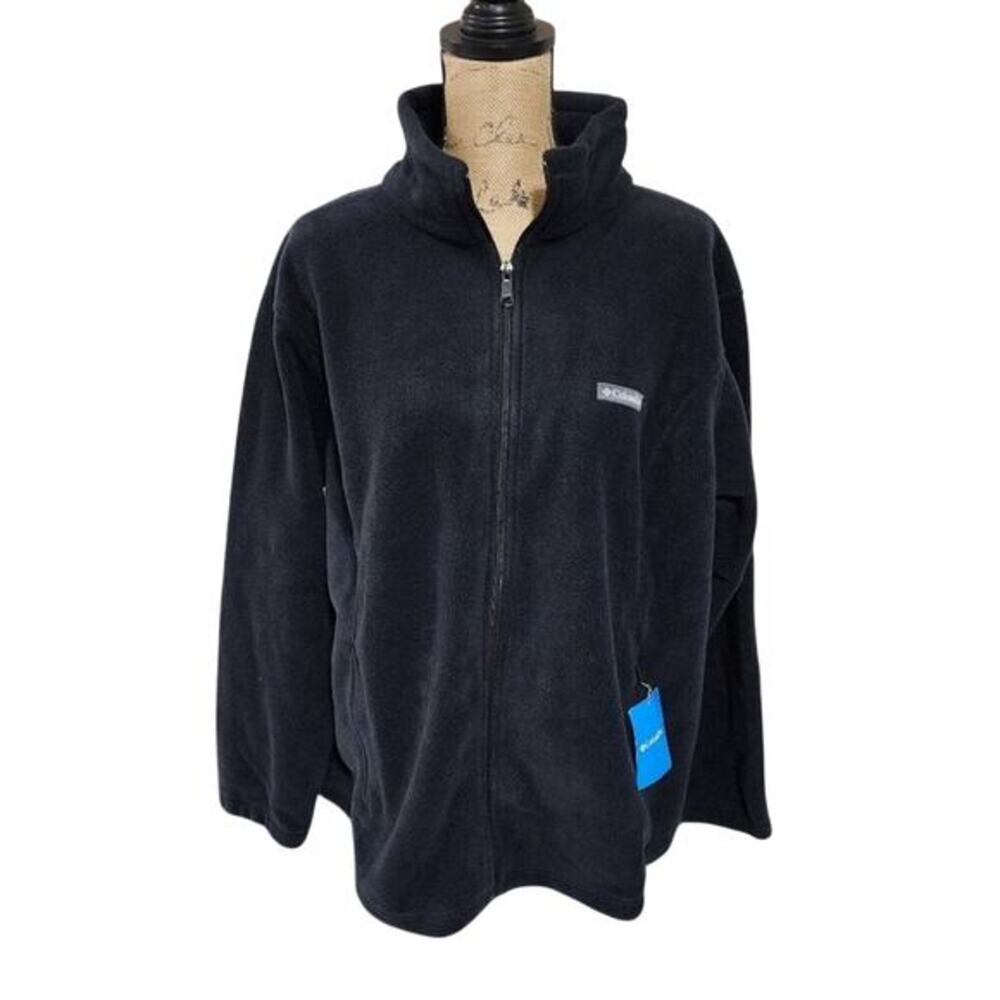 Columbia black full zip‎ fleece jacket plus size 3X new!!